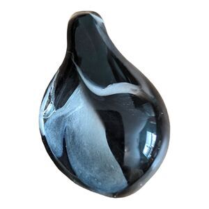 Artisan Glass Teardrop Pendant‎ Black White